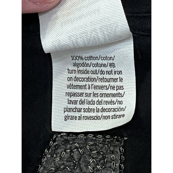 Victorias Secret PINK Dog Logo Gold Sequin Black T Shirt Size Large Glam McBling - Picture 4 of 6